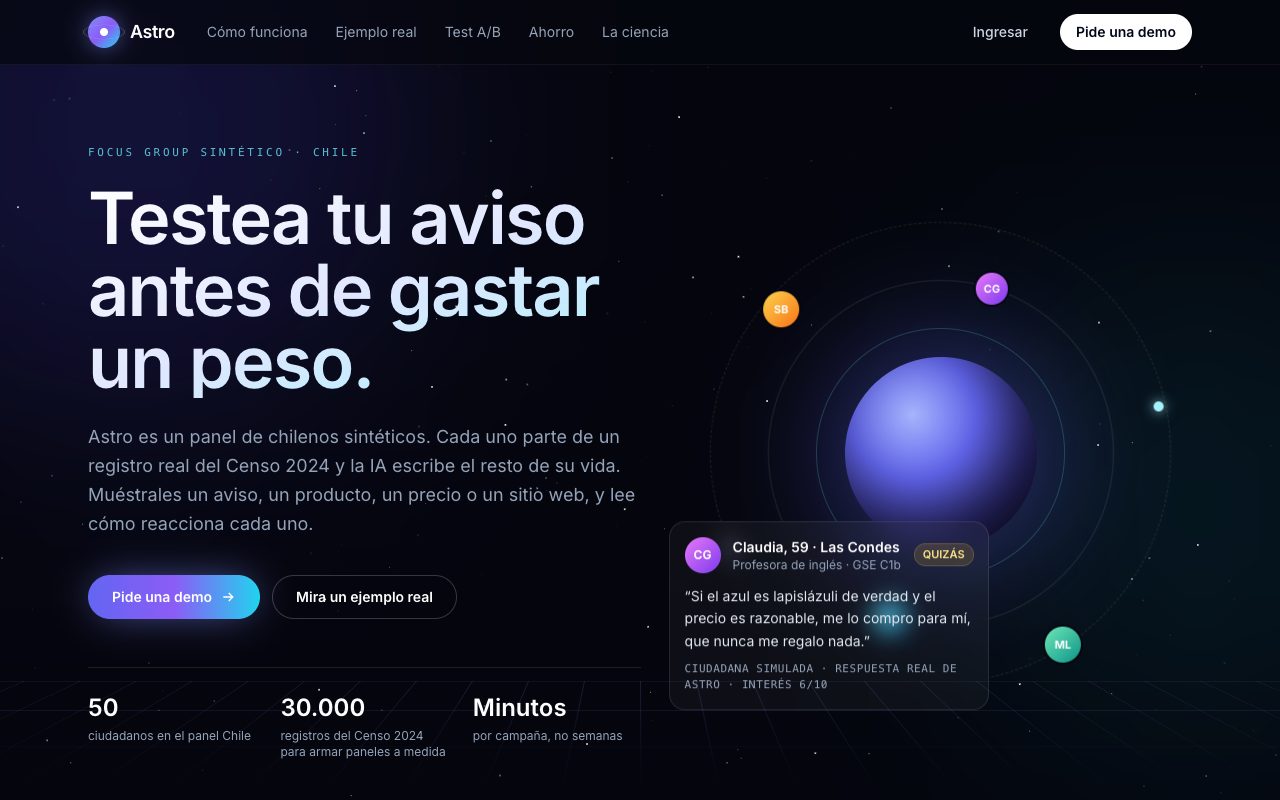 Versión B: “Testea tu aviso antes de gastar un peso.”